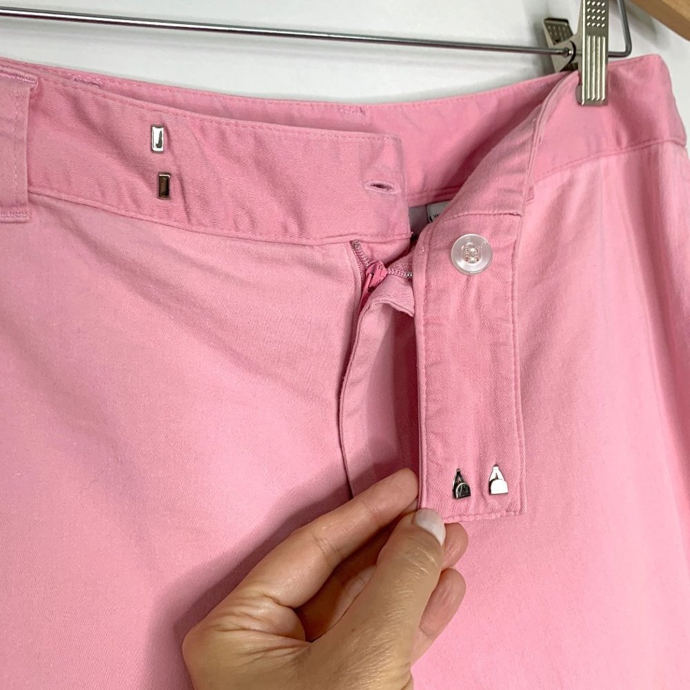 NINE WEST Pink Barbiecore Cropped Pant Sz 8 - Picture 3 of 7